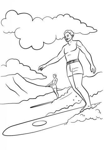 Duke Kahanamoku Coloring Page